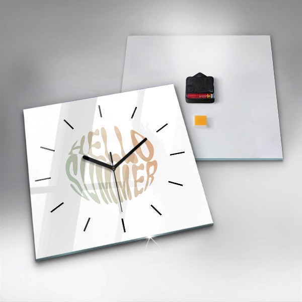 Square wall clock Hello Summer!