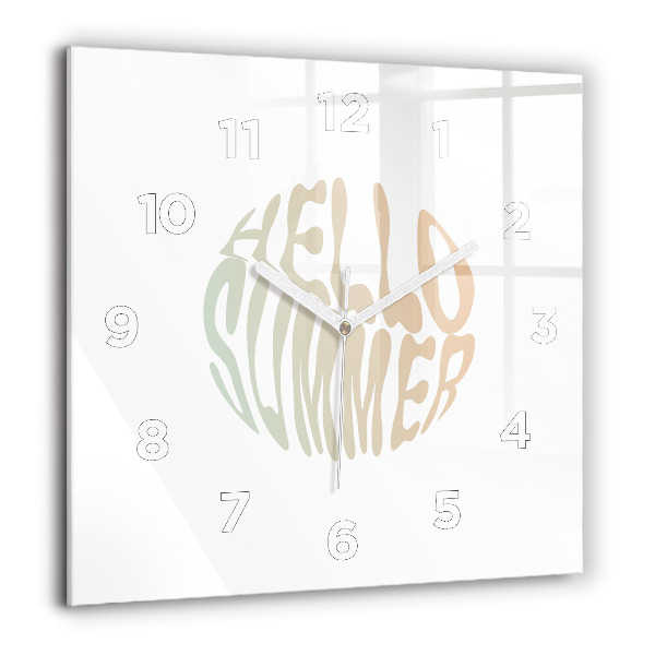Square wall clock Hello Summer!