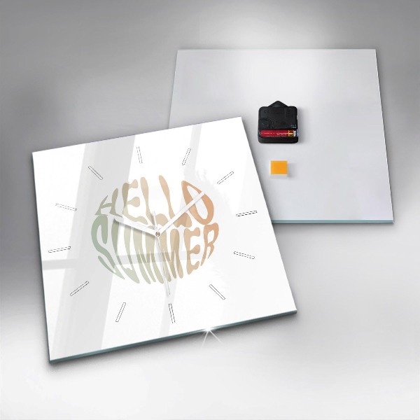 Square wall clock Hello Summer!