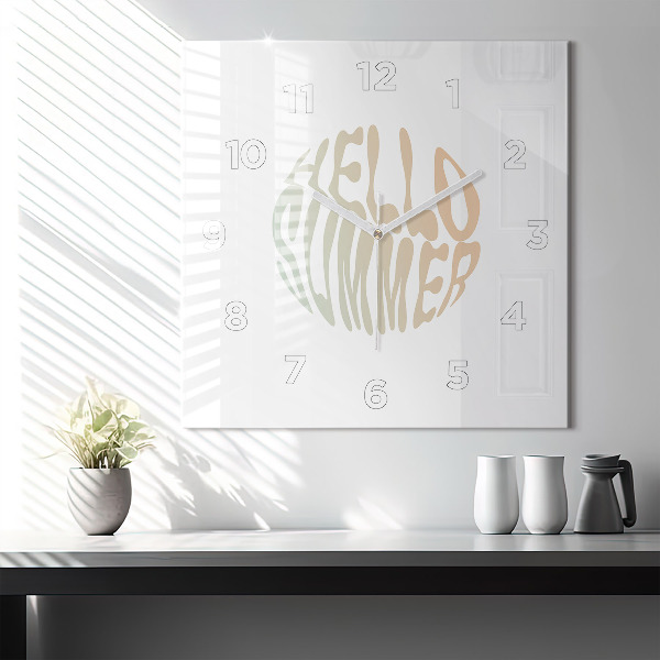 Square wall clock Hello Summer!