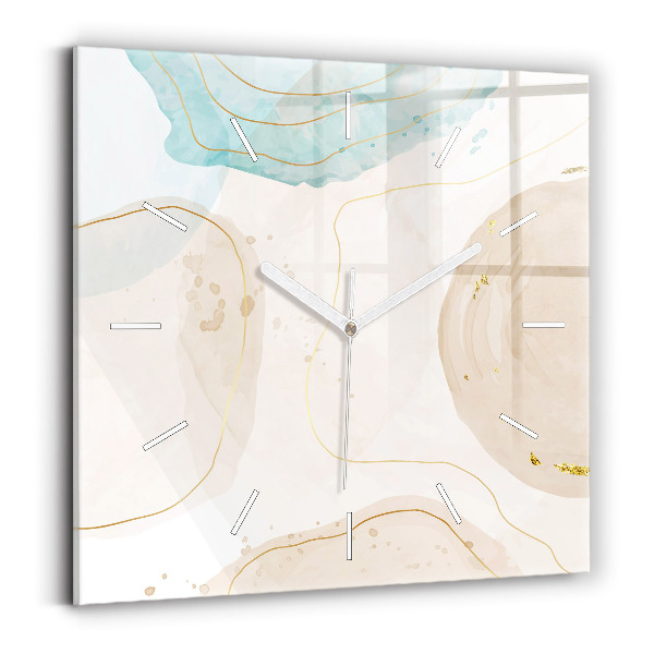 Square wall clock Watercolor stains
