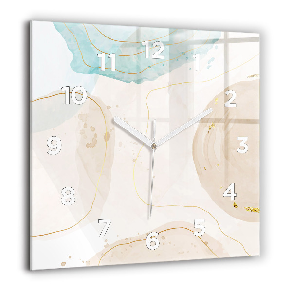 Square wall clock Watercolor stains