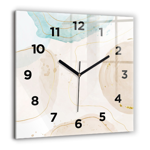 Square wall clock Watercolor stains