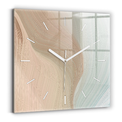 Square wall clock Wave abstraction