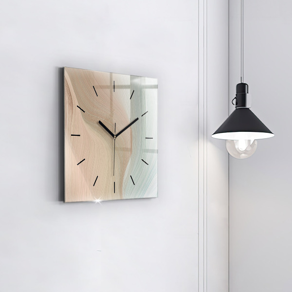 Square wall clock Wave abstraction