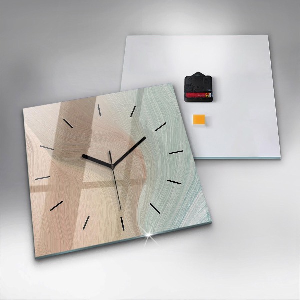 Square wall clock Wave abstraction