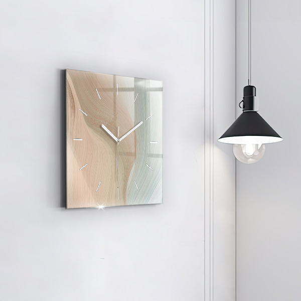 Square wall clock Wave abstraction