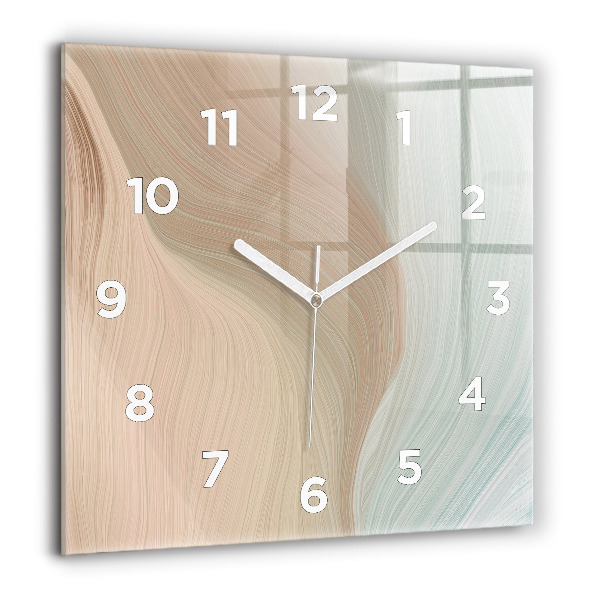 Square wall clock Wave abstraction