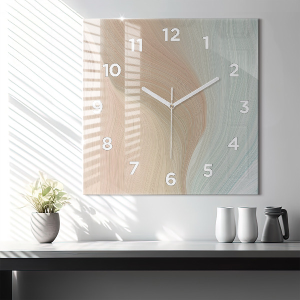 Square wall clock Wave abstraction