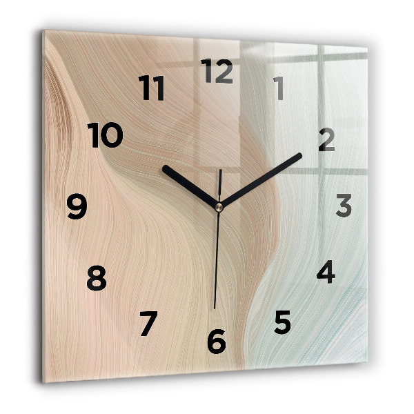 Square wall clock Wave abstraction