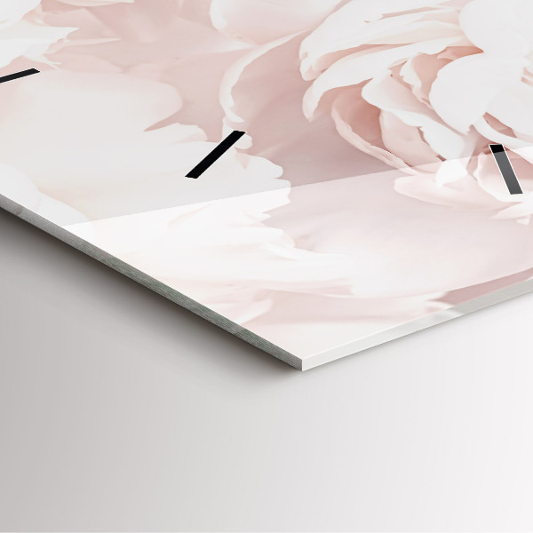 Square wall clock Peony flowers
