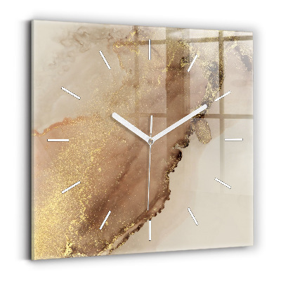 Square wall clock Beige modern art