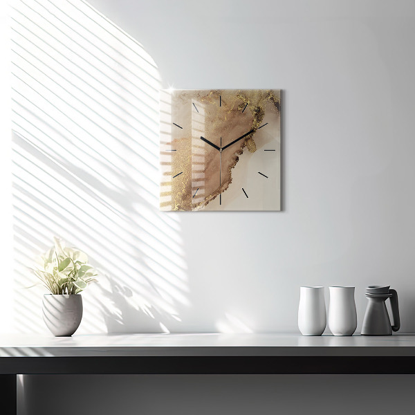 Square wall clock Beige modern art