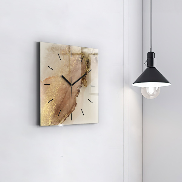 Square wall clock Beige modern art