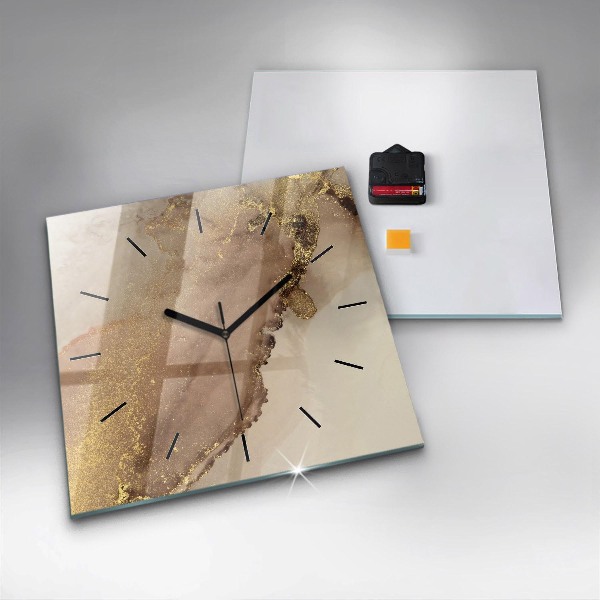 Square wall clock Beige modern art