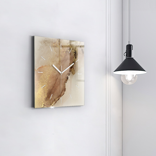 Square wall clock Beige modern art