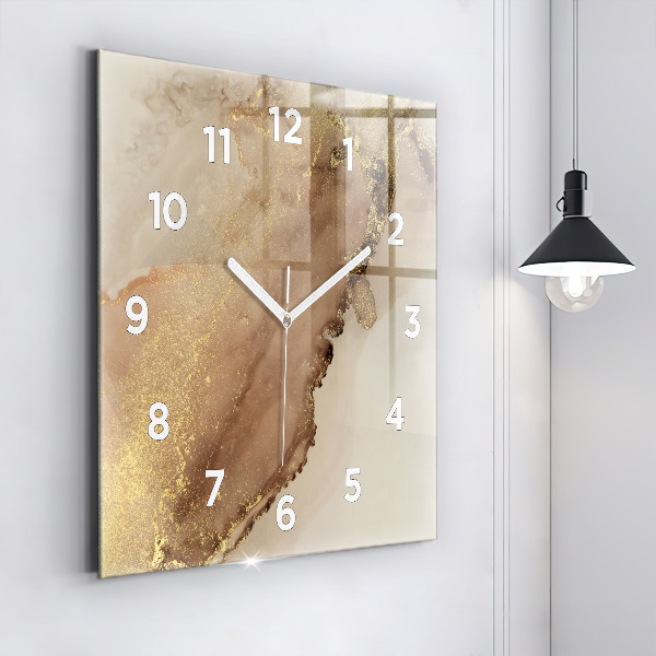 Square wall clock Beige modern art