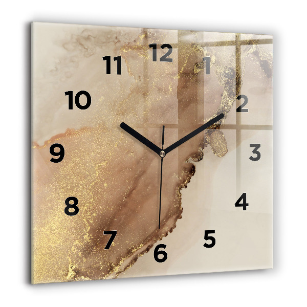 Square wall clock Beige modern art