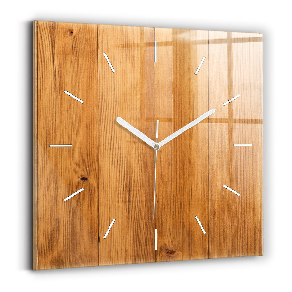 Square wall clock Wooden boards