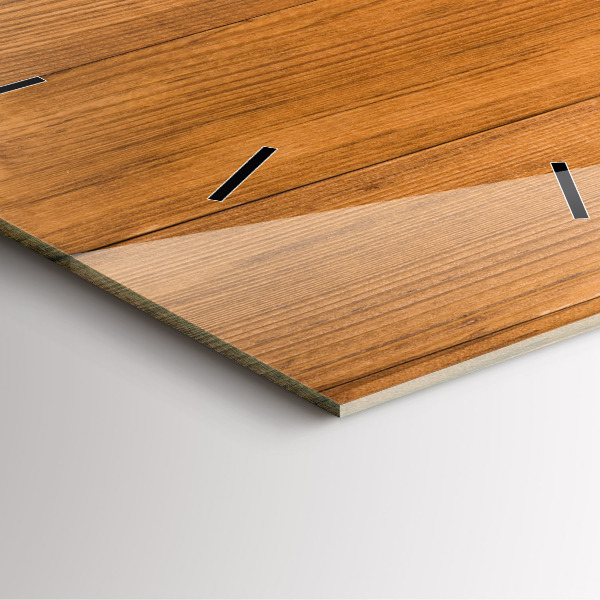 Square wall clock Wooden boards