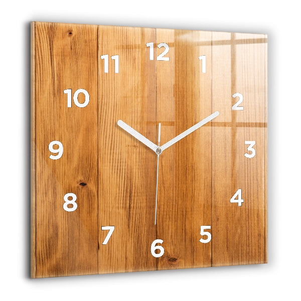 Square wall clock Wooden boards