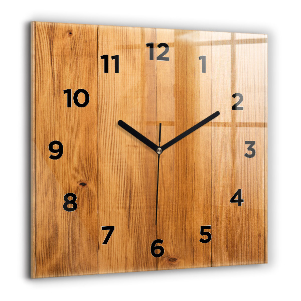 Square wall clock Wooden boards