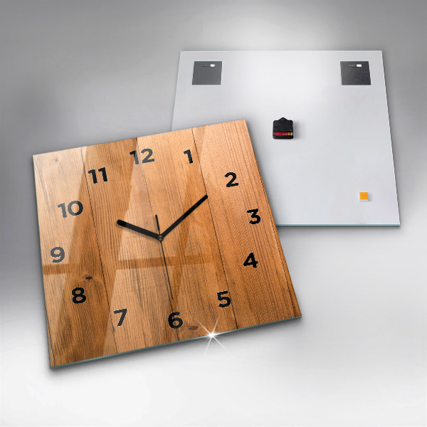 Square wall clock Wooden boards