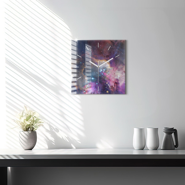 Square wall clock Galaxy and stars