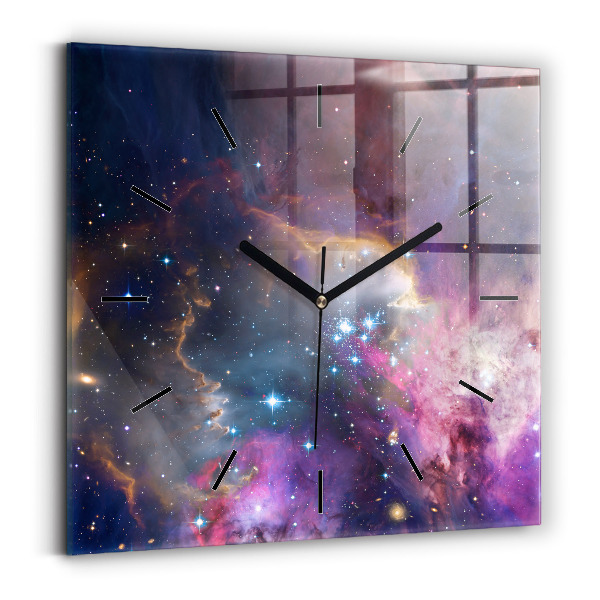 Square wall clock Galaxy and stars