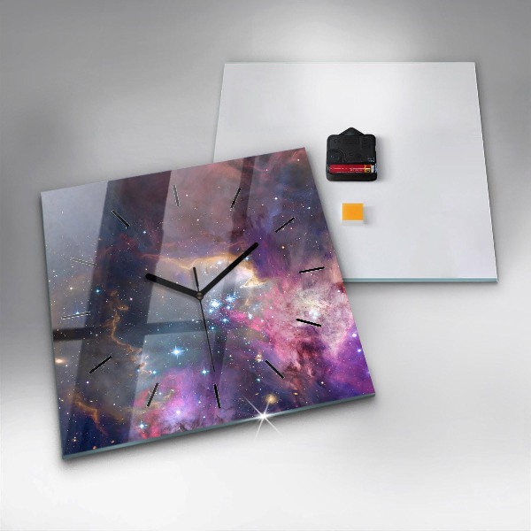 Square wall clock Galaxy and stars