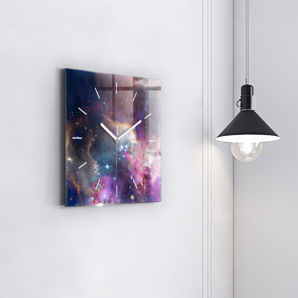 Square wall clock Galaxy and stars