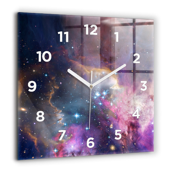 Square wall clock Galaxy and stars