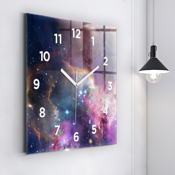 Square wall clock Galaxy and stars