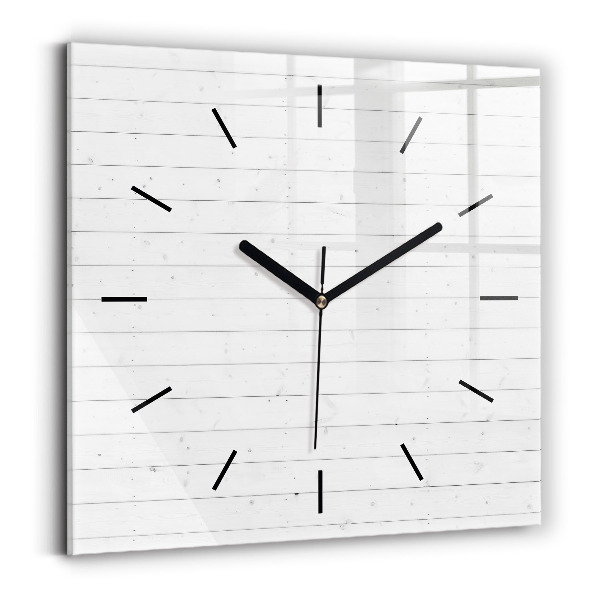 Square wall clock Wooden panels pattern