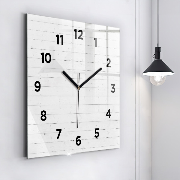 Square wall clock Wooden panels pattern