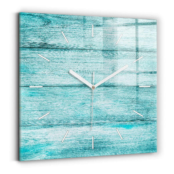Square wall clock Blue old wood