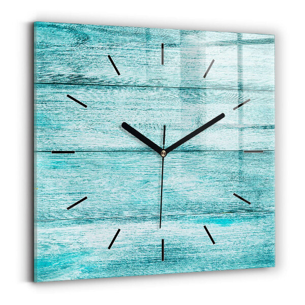 Square wall clock Blue old wood