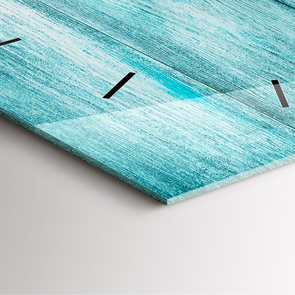 Square wall clock Blue old wood