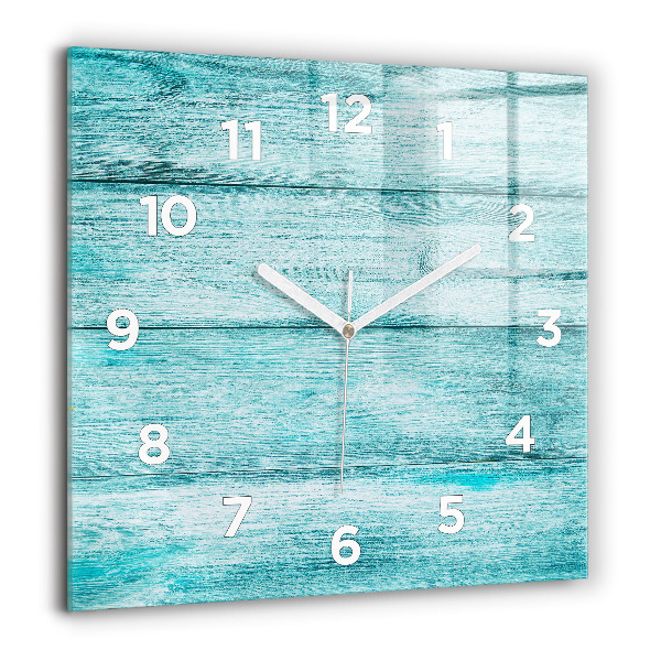 Square wall clock Blue old wood