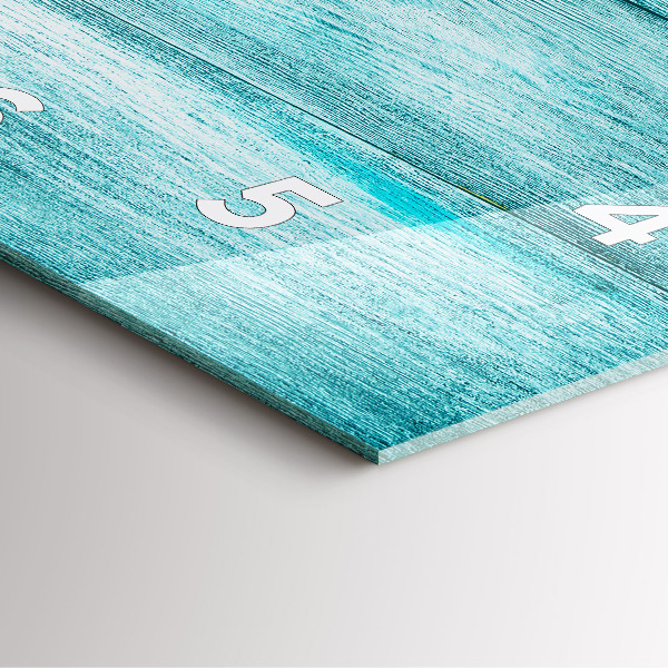 Square wall clock Blue old wood