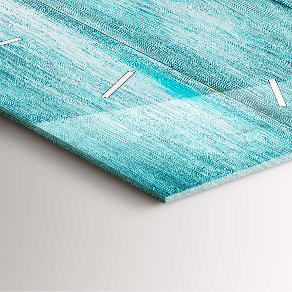 Square wall clock Blue old wood