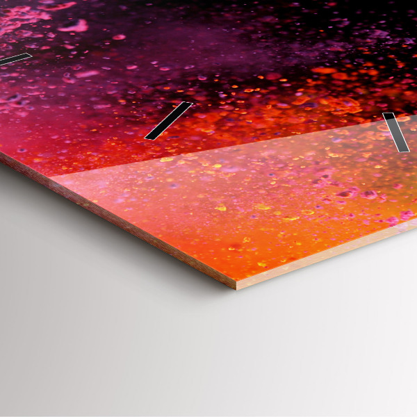 Square wall clock Explosion of colors