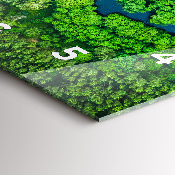 Square wall clock River in the forest