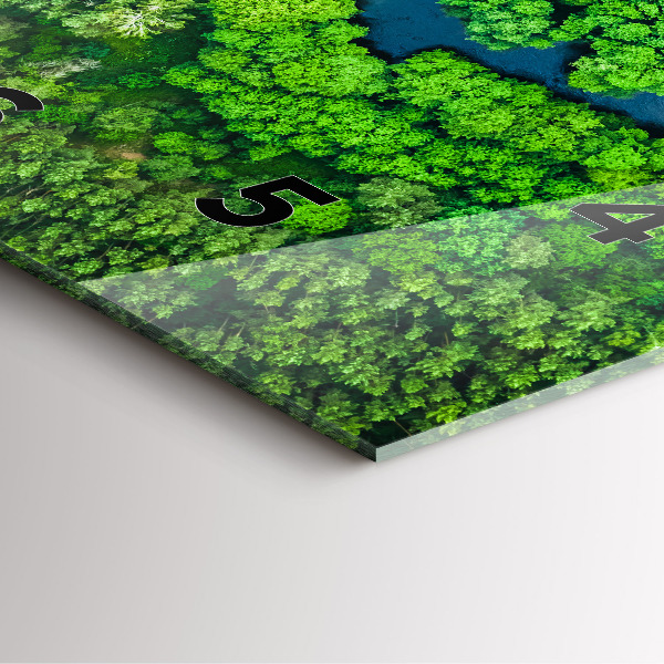 Square wall clock River in the forest