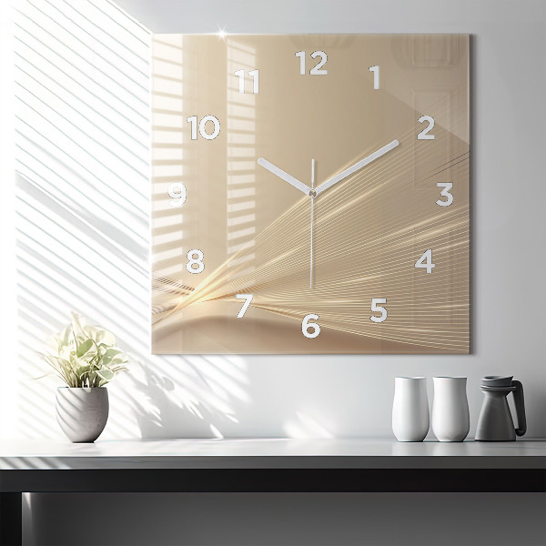 Square wall clock Abstract light