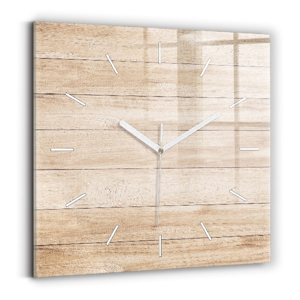 Square wall clock Wooden texture