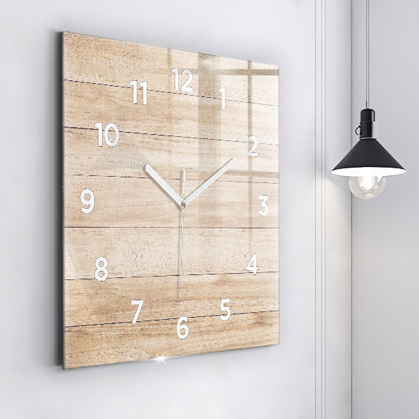 Square wall clock Wooden texture