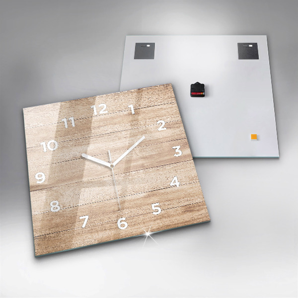 Square wall clock Wooden texture