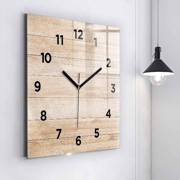 Square wall clock Wooden texture