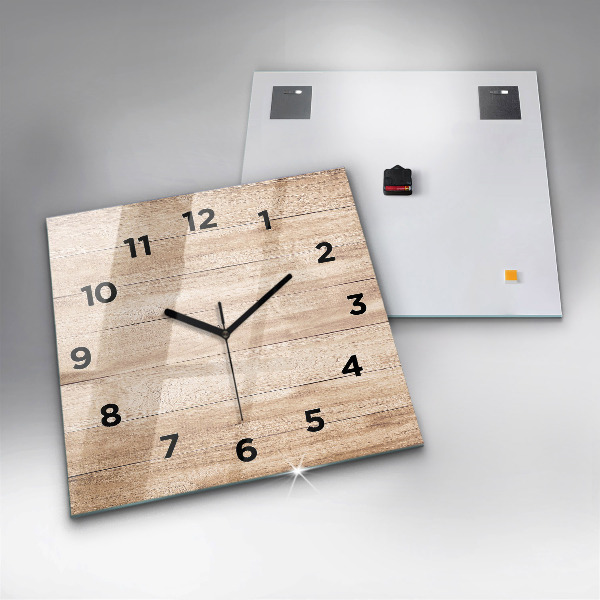 Square wall clock Wooden texture
